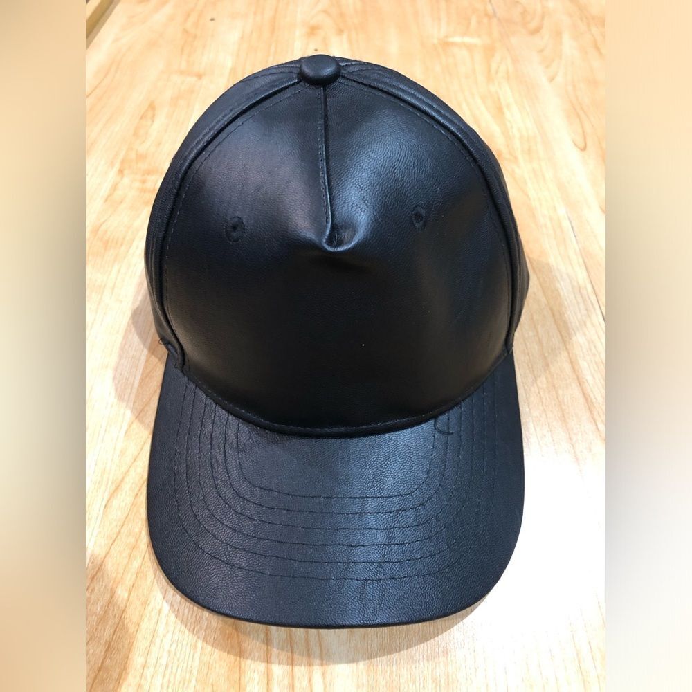 NEW Black Leather Cap